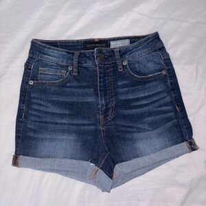 Aeropostale Dark Blue Rolled Cuff Denim Shorts